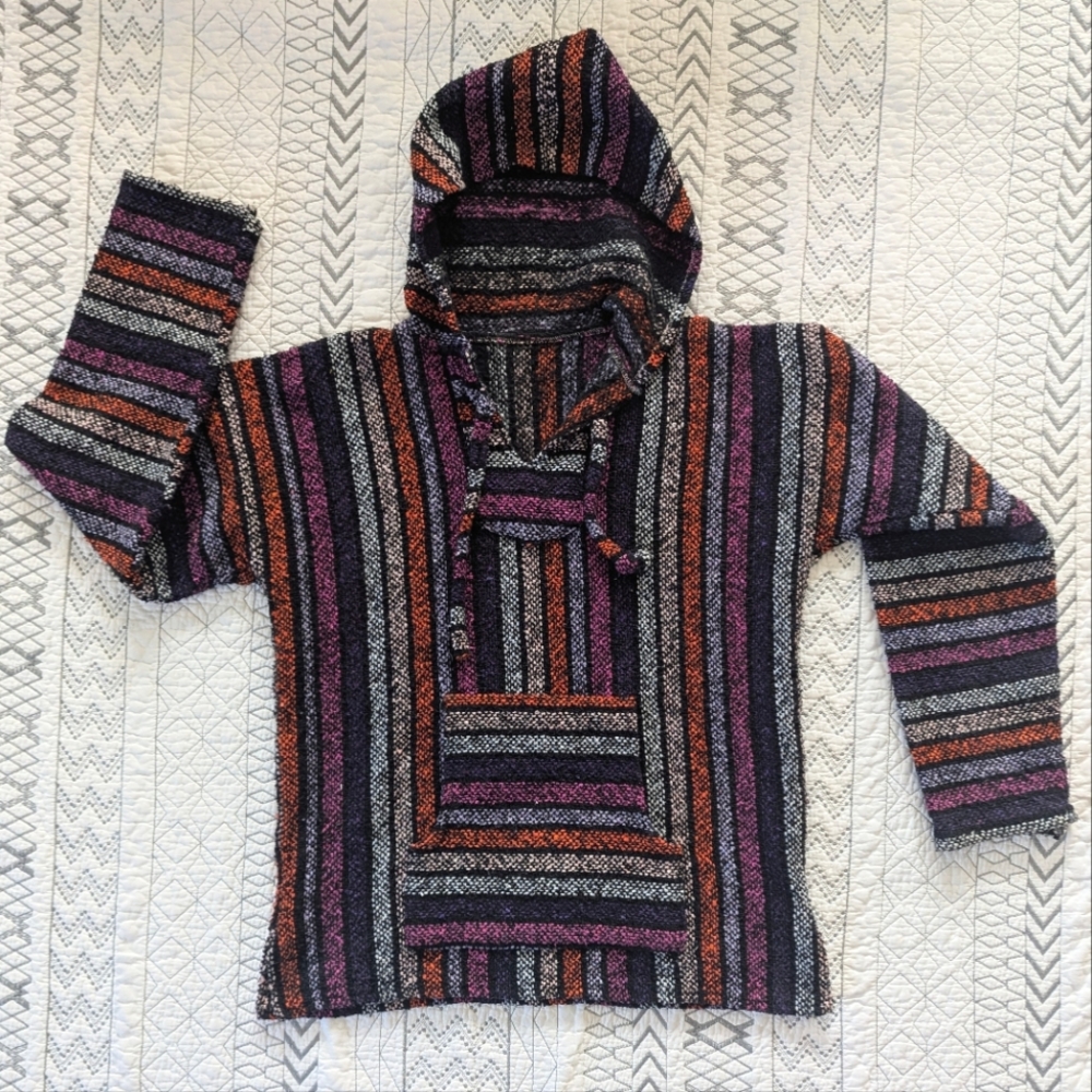 Comfy Cozy Mexican Baja Jacket With Hood